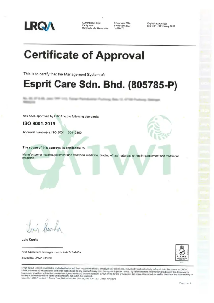 Image of Approval Certificate
